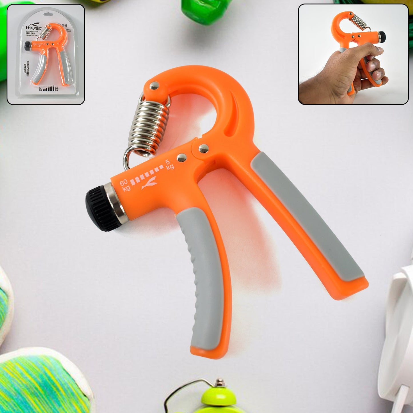 Konex Adjustable Hand Grip Strengthener – 5kg to 60kg Resistance (1 Pc)
