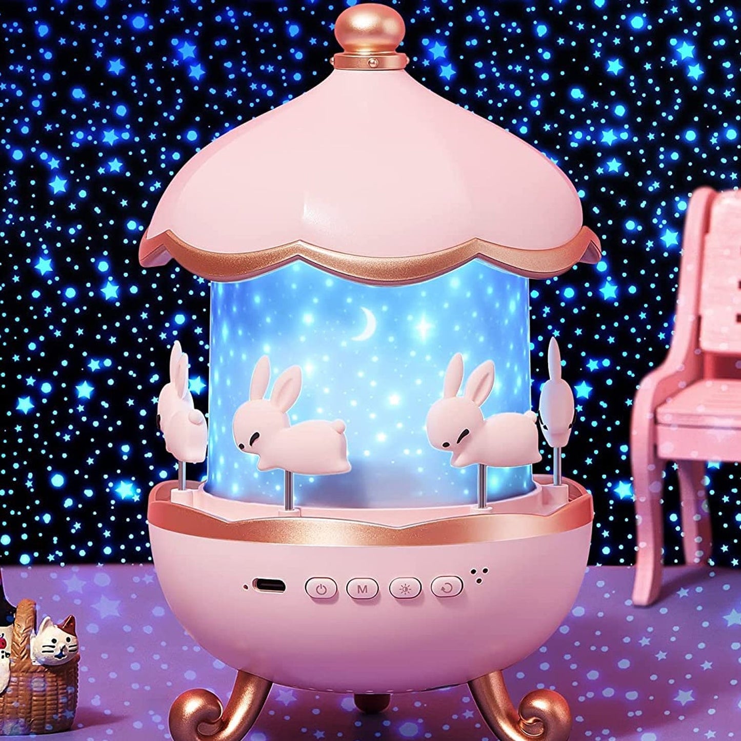 Bunny’s Carousel Rotating LED Night Light