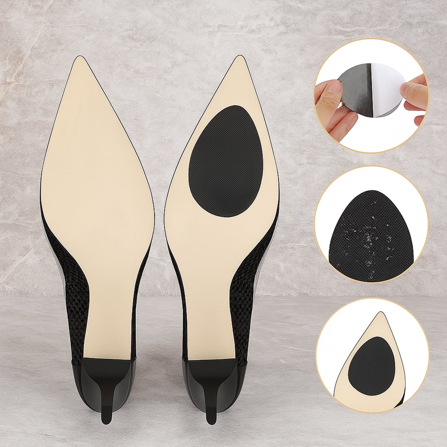 Non-Slip Shoe Pads, Rubber Shoe Sole Protector Pads, for Ladies Shoes, High Heels