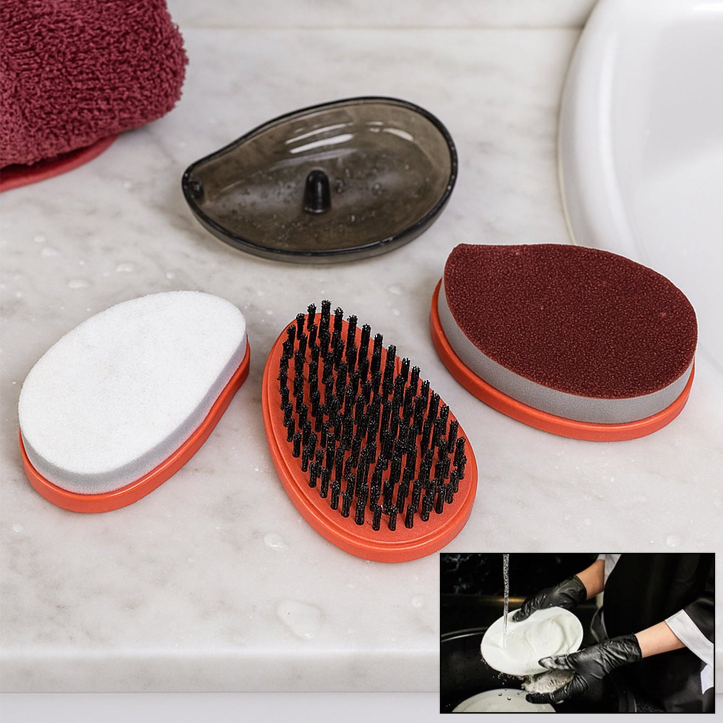 Plastic Wet and Dry Brush for home (Multicolor, 3 Units)