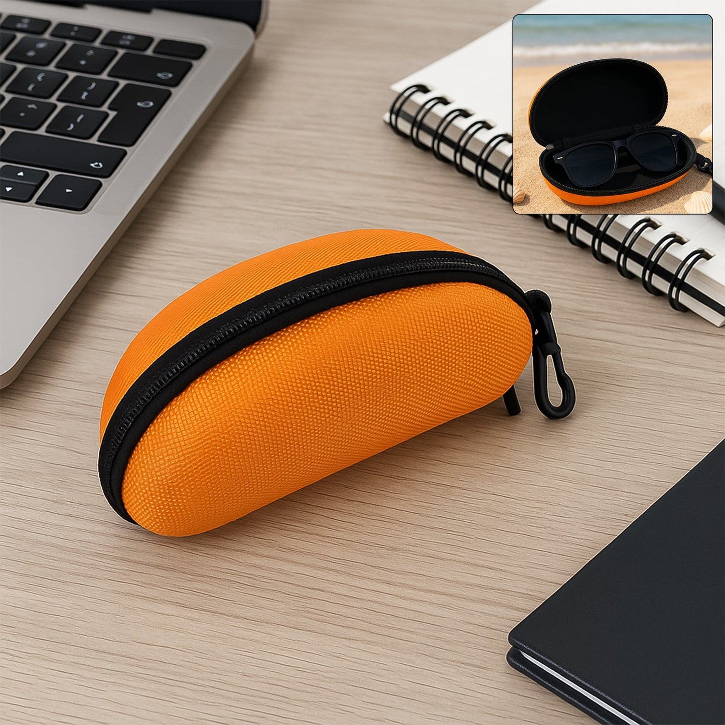 Portable Zipper Eye Glass Sunglasses Hard Case Cover (1 Pc)