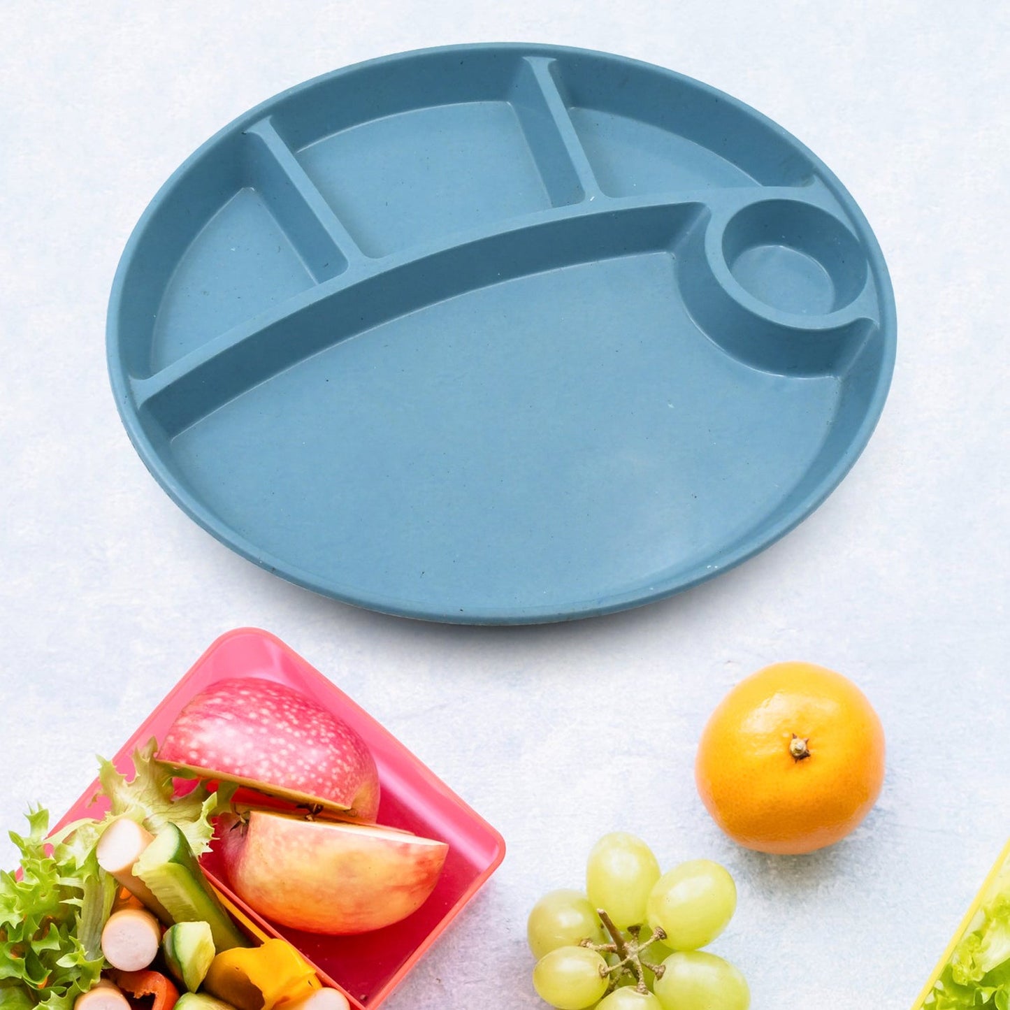 Biodegradable 5-Compartment Food Plate for Kids, BPA-Free (1 Pc)