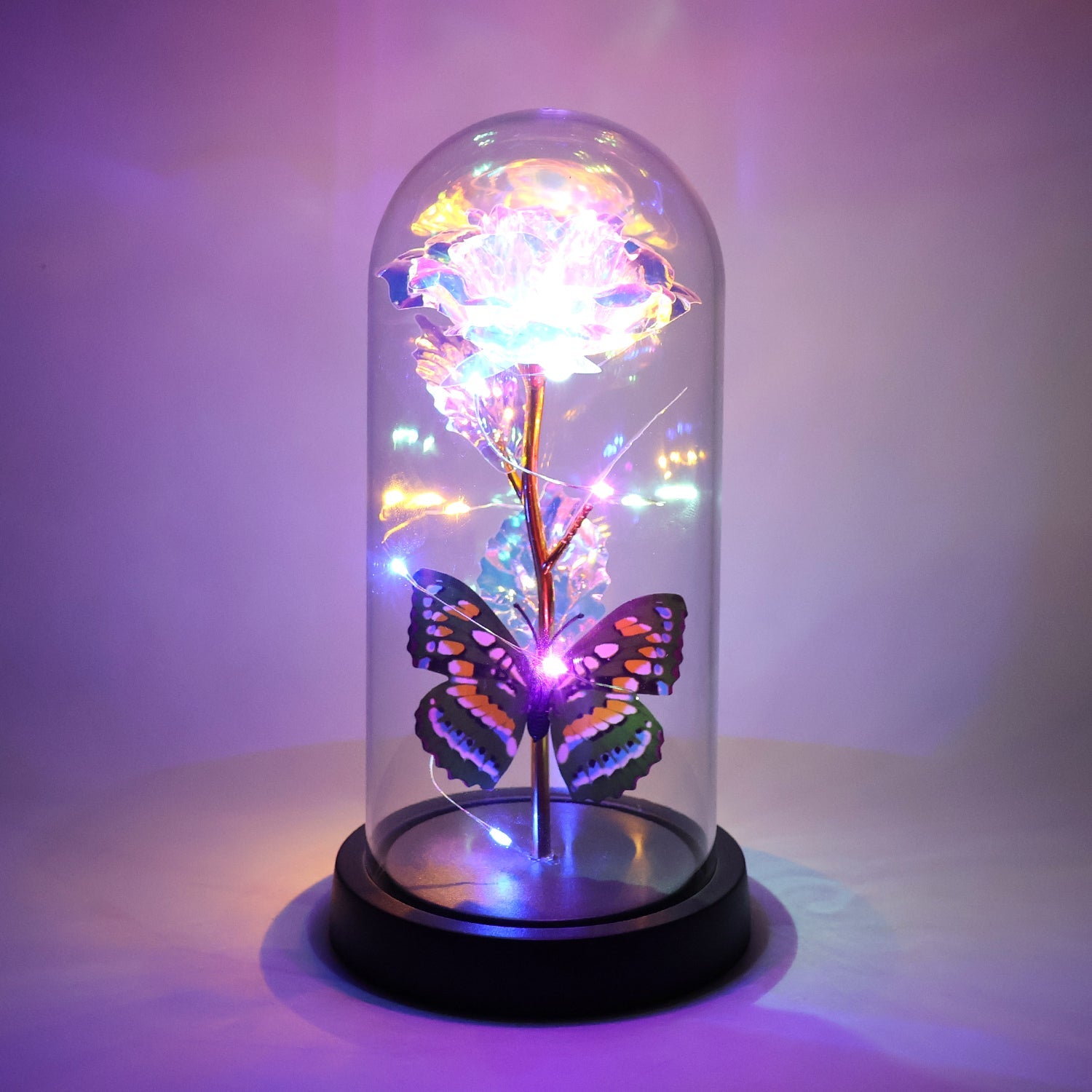 Twinkle Rose LED Light Dome