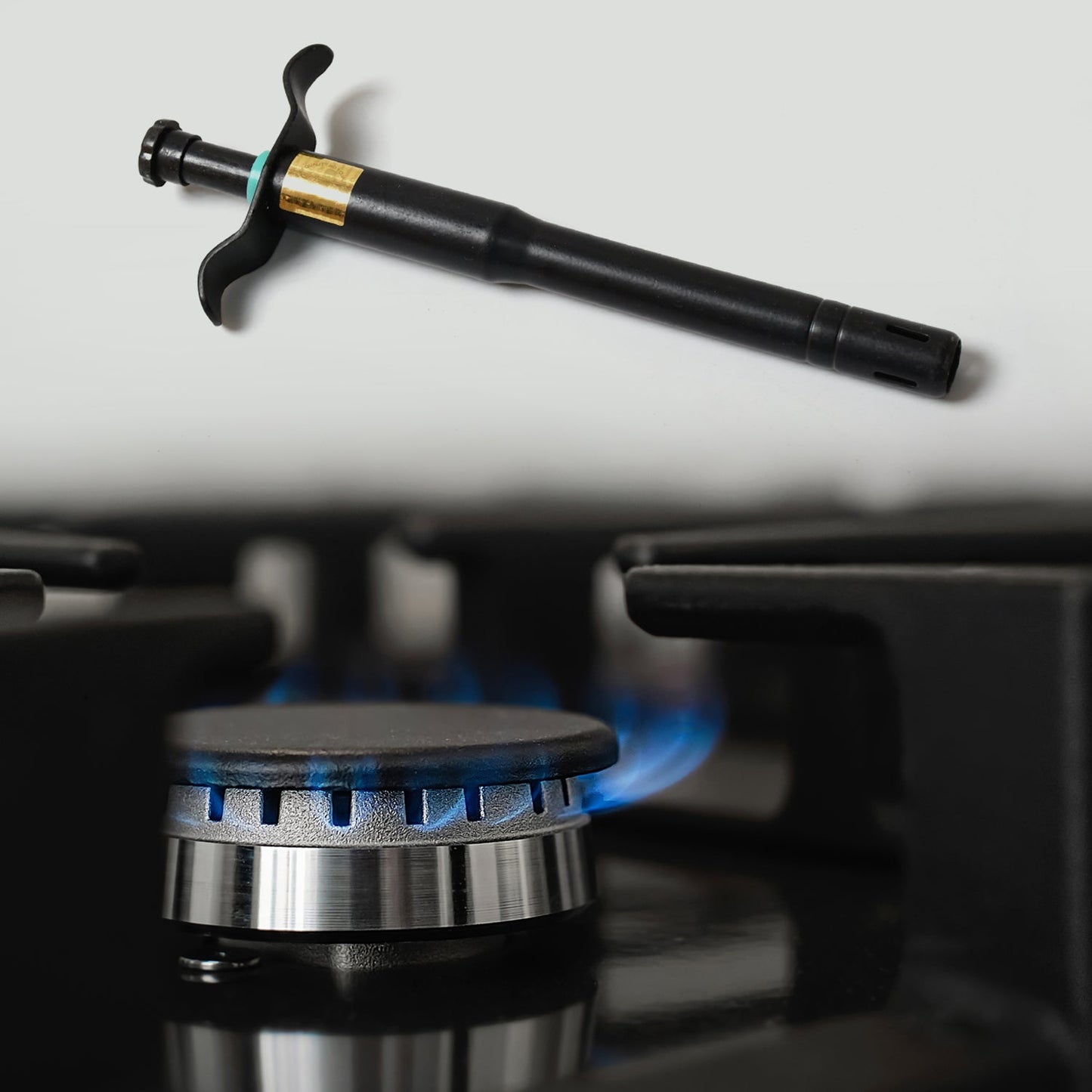 Stainless Steel Black Gas Lighter for Gas Stove, Long Lasting (1 Pc)