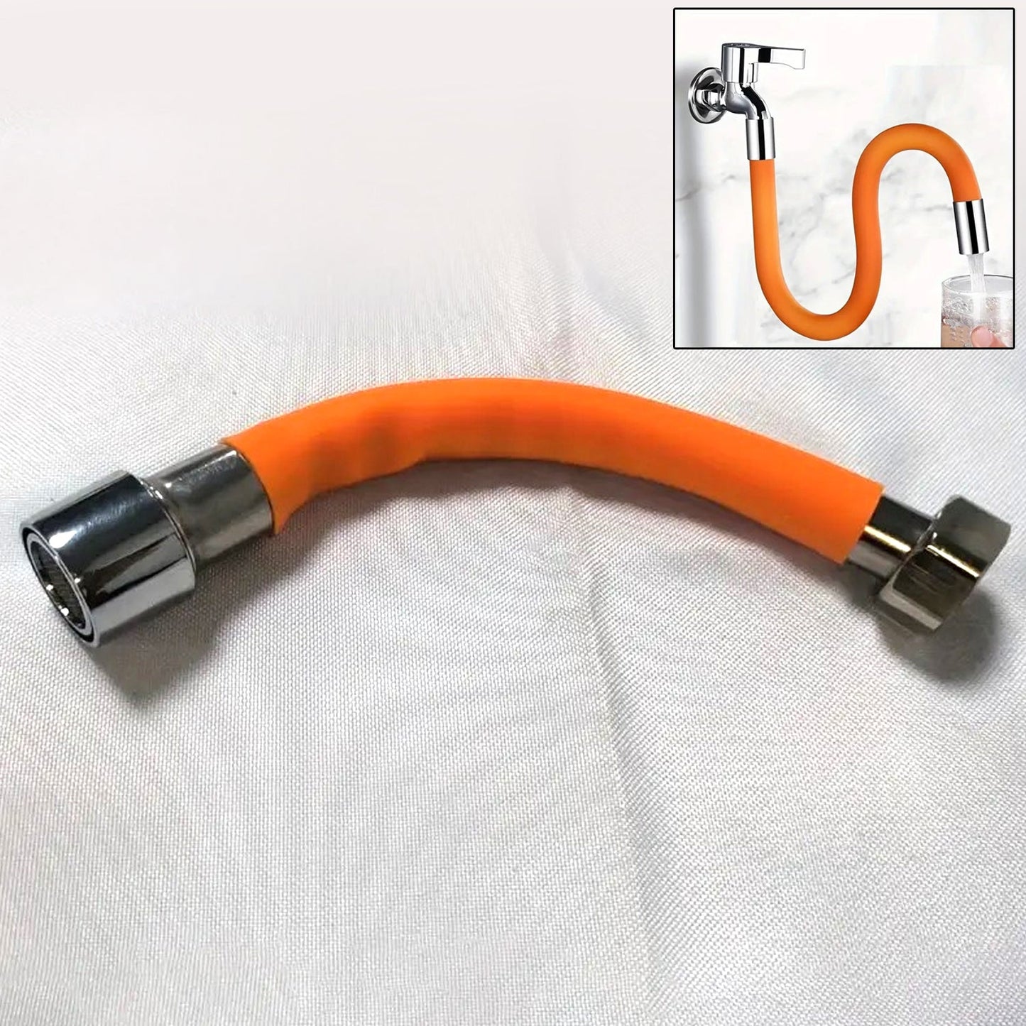 Flexible Water Tap Extender, 360° Bending Faucet Extension Tube with Connector (18cm)