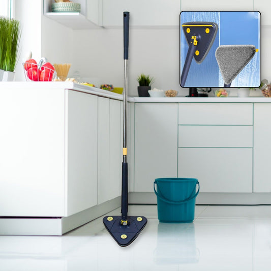 Rotatable Adjustable Triangle Cleaning Mop Triangle Mop with Long Handle(1 Pc)