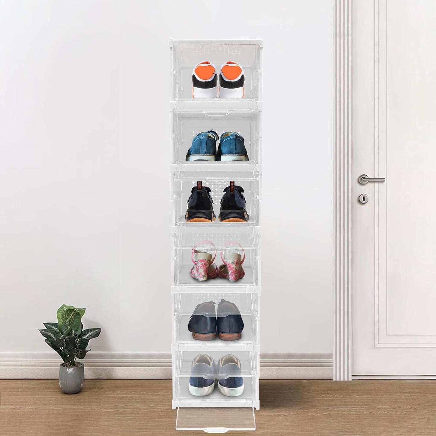6-Layer Stackable Foldable Storage Organizer Cart Clothes, Kitchen, Closet & Bathroom