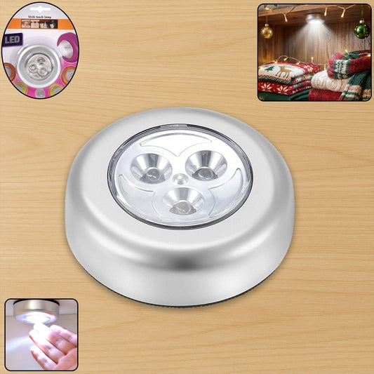 Christmas 3 Led Cordless Stick Tap Wardrobe Touch Light Lamp