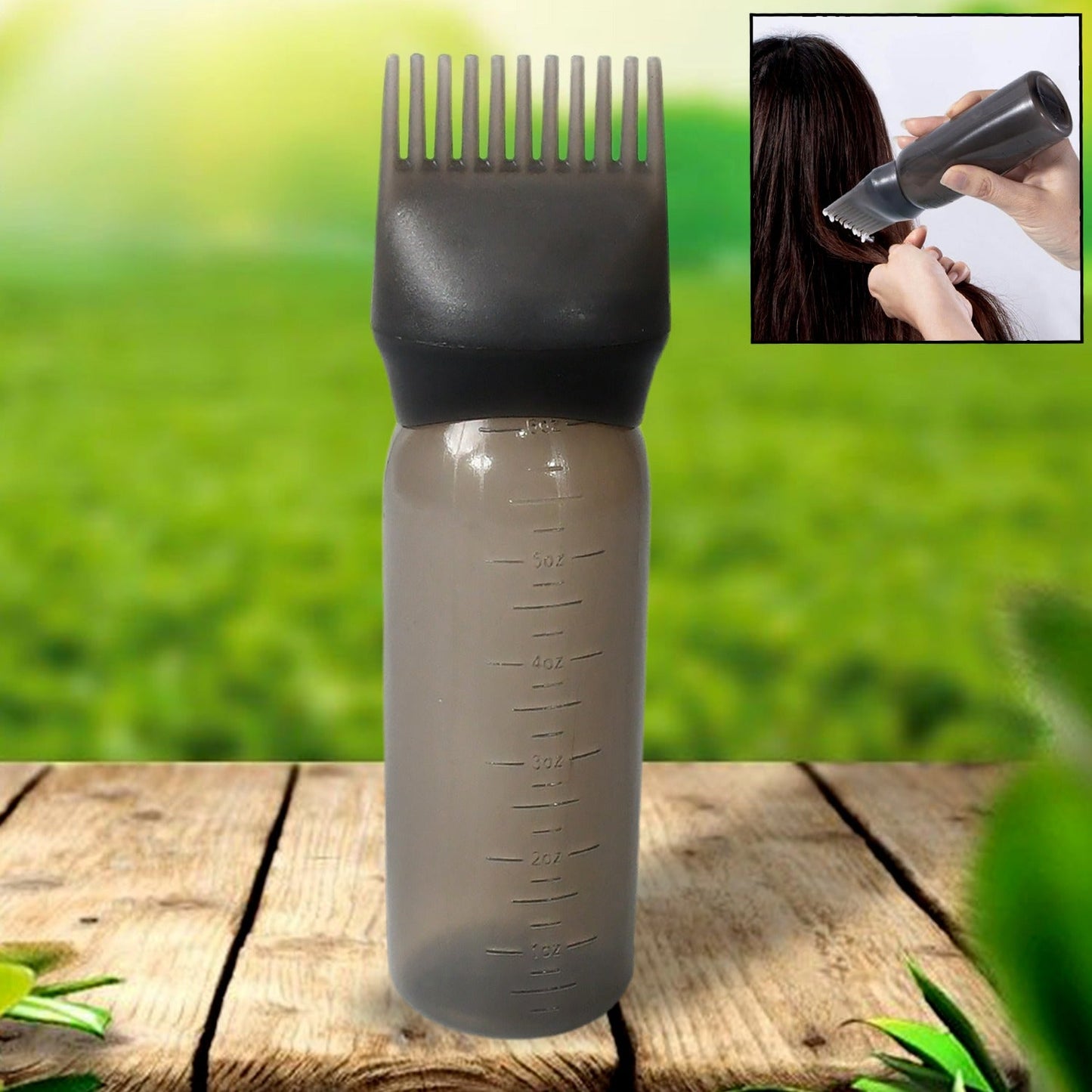 Comb Applicator Bottle, Hair Oil Applicator Bottle for Hair Dye Bottle Applicator Brush with Graduated Scale, Professional Brush Applicator Comb Hairdressing Coloring Styling Tool (1 Pc), Hair accessories