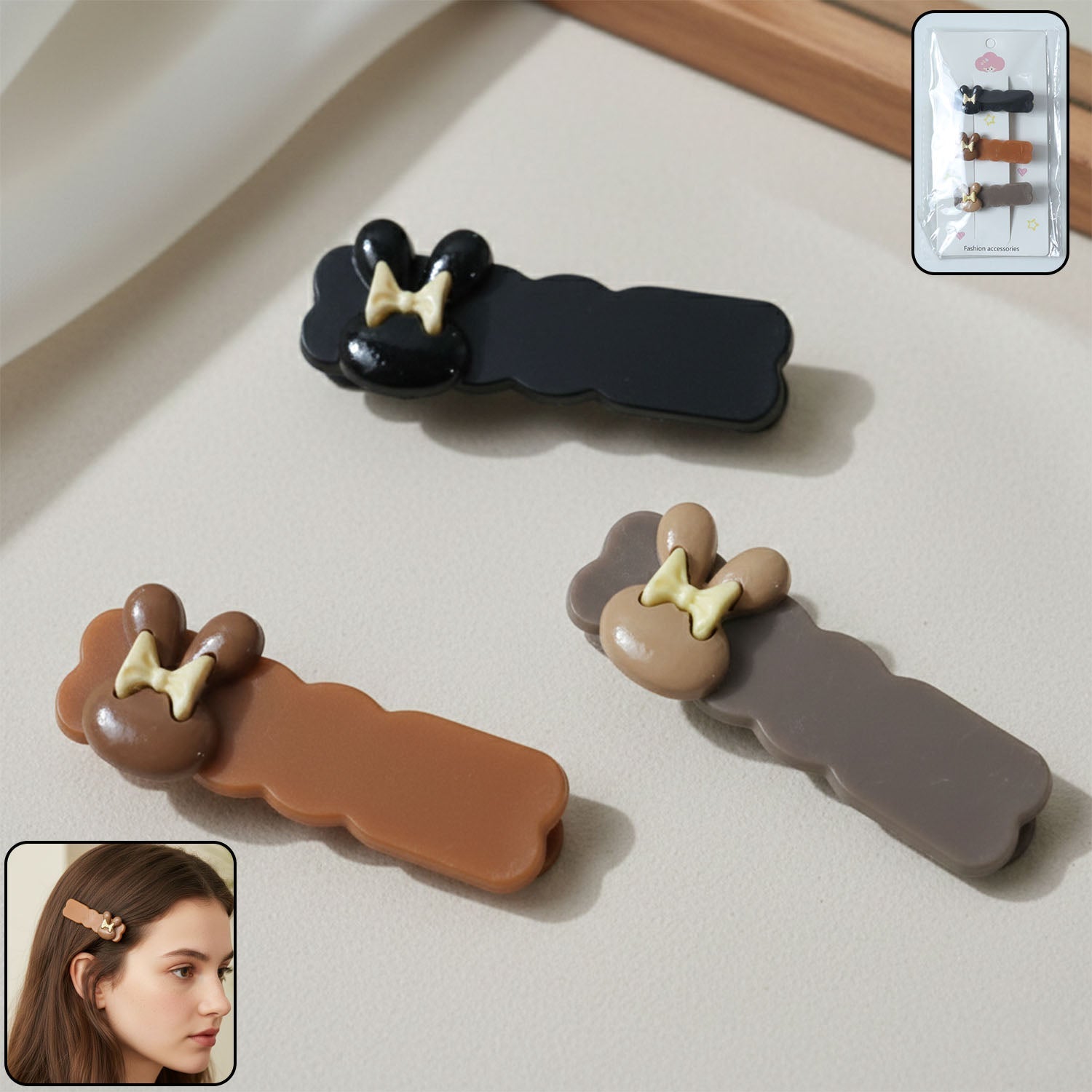 Heart Hair Pins Set