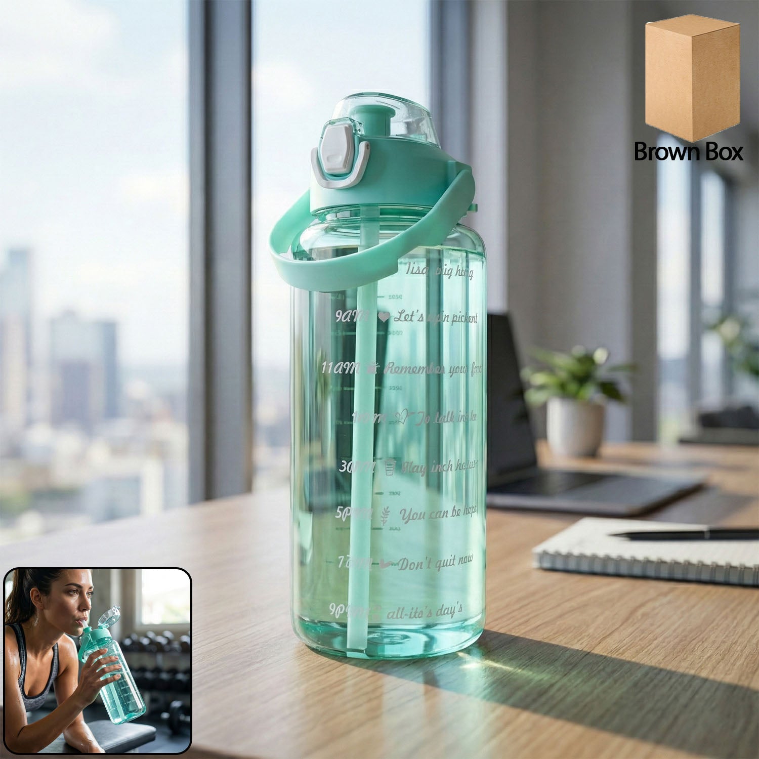 Flip Cap Straw Water Bottle
